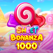 Sweet Bonanza 1000 game icon with candy symbols and a 1000 multiplier badge